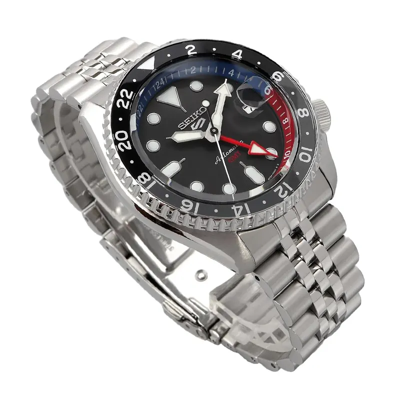 Seiko 5 Sports GMT Pepsi Bezel Charcoal Men’s Watch- SSK019J1